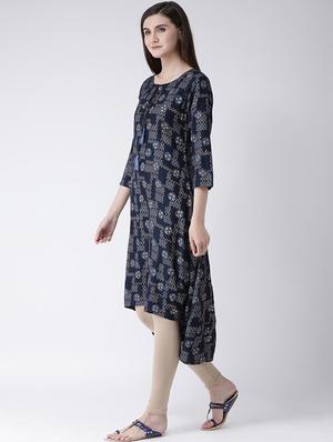 printed high low kurta - 16982980 - Standard Image - 2