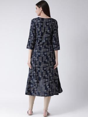 printed high low kurta - 16982980 - Standard Image - 3