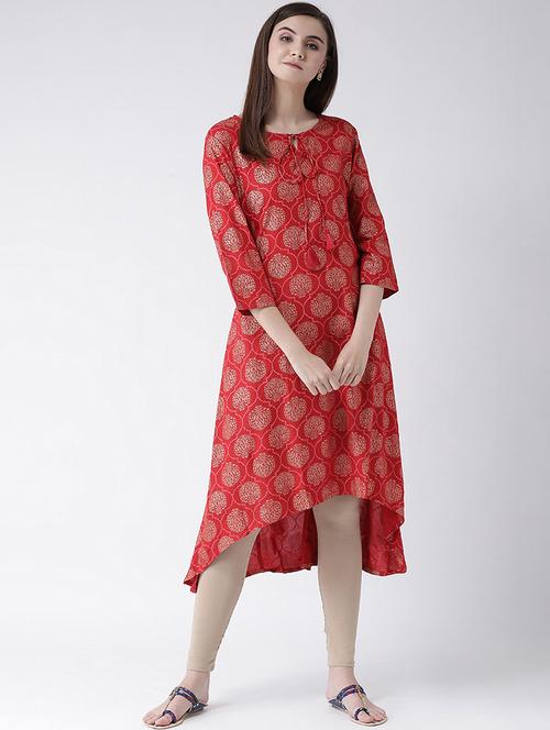 printed high low kurta - 16982981 - Standard Image - 1