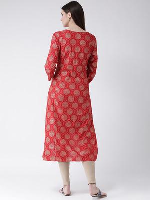 printed high low kurta - 16982981 - Standard Image - 3