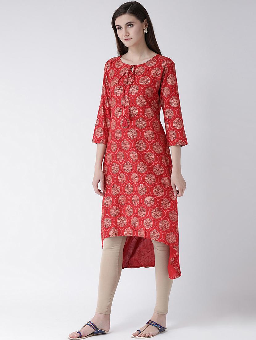 printed high low kurta - 16982981 - Zoom Image - 2