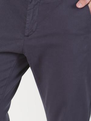 blue solid chinos - 16983021 - Standard Image - 5