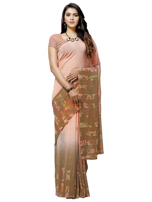 floral printed saree with blouse - 16983252 - Very Small Image - 1