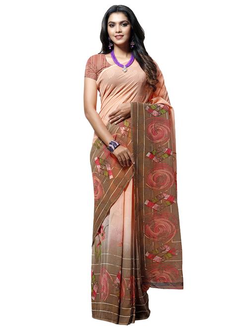 floral printed saree with blouse - 16983257 - Very Small Image - 1
