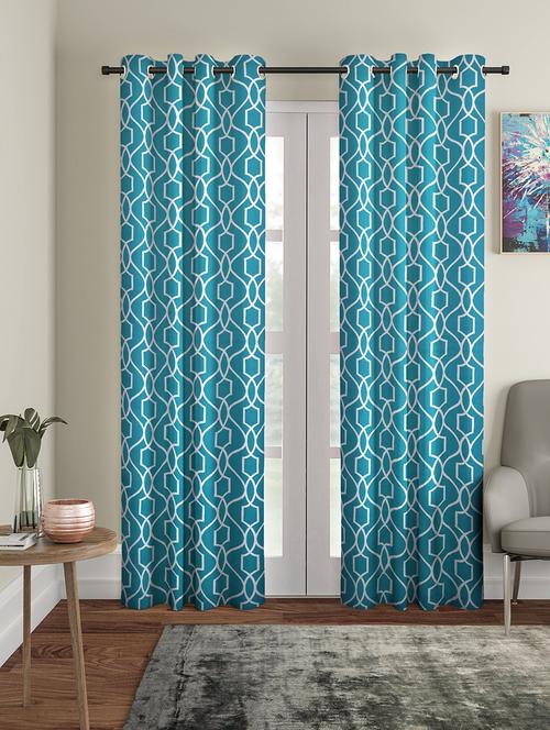 printed blackout fabric door curtain (set of 2) - 16983305 - Standard Image - 1