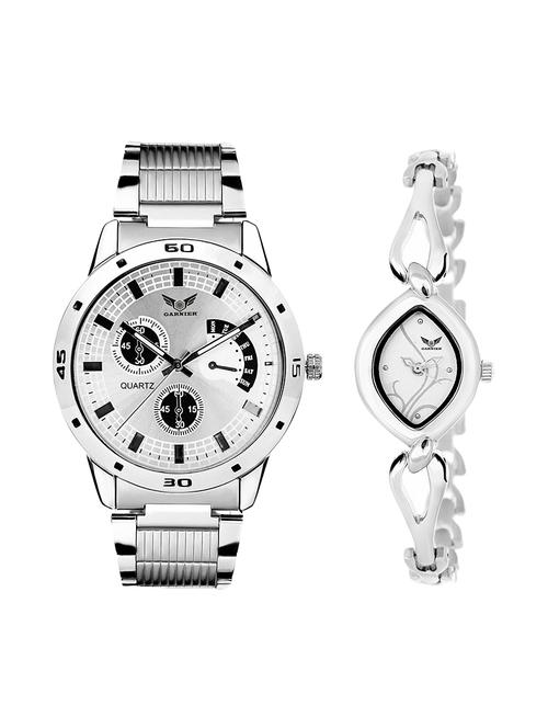 garnier couple combo white dial men's & women's watch 109-327sm01 - 16983308 - Standard Image - 1
