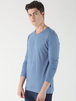 blue solid t-shirt - 16983353 - Standard Image - 2