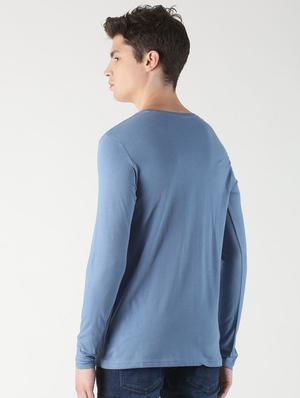 blue solid t-shirt - 16983353 - Standard Image - 3