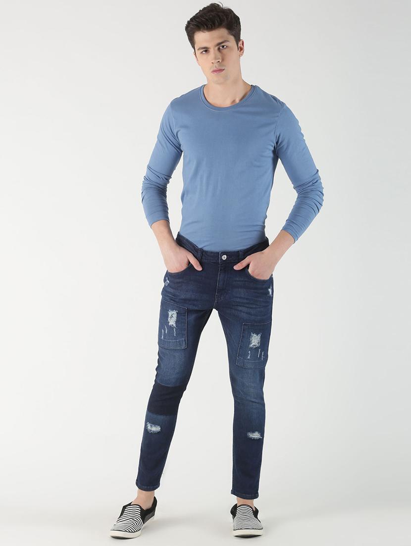 blue solid t-shirt - 16983353 - Zoom Image - 4