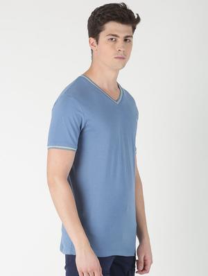 blue solid t-shirt - 16983371 - Standard Image - 2