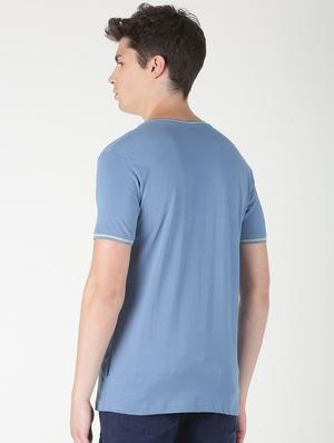 blue solid t-shirt - 16983371 - Standard Image - 3