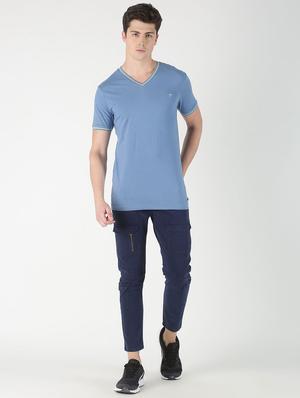blue solid t-shirt - 16983371 - Standard Image - 4
