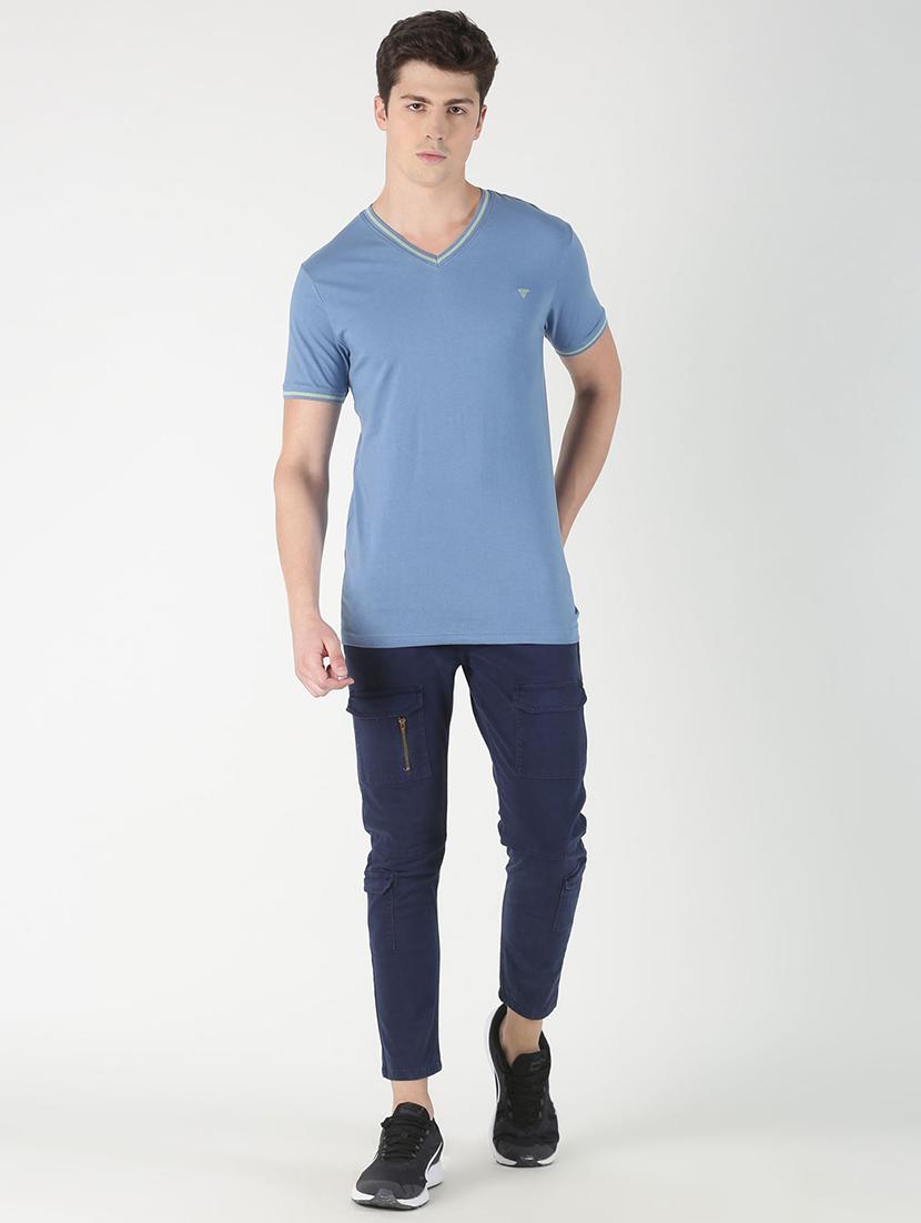 blue solid t-shirt - 16983371 - Zoom Image - 4