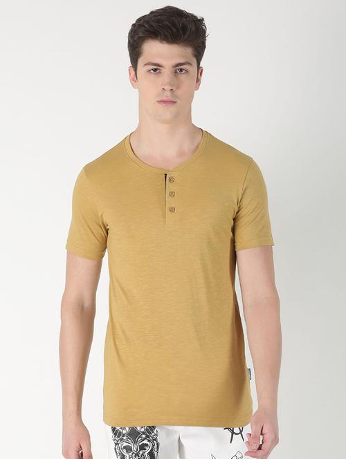 brown solid t-shirt - 16983378 - Standard Image - 1