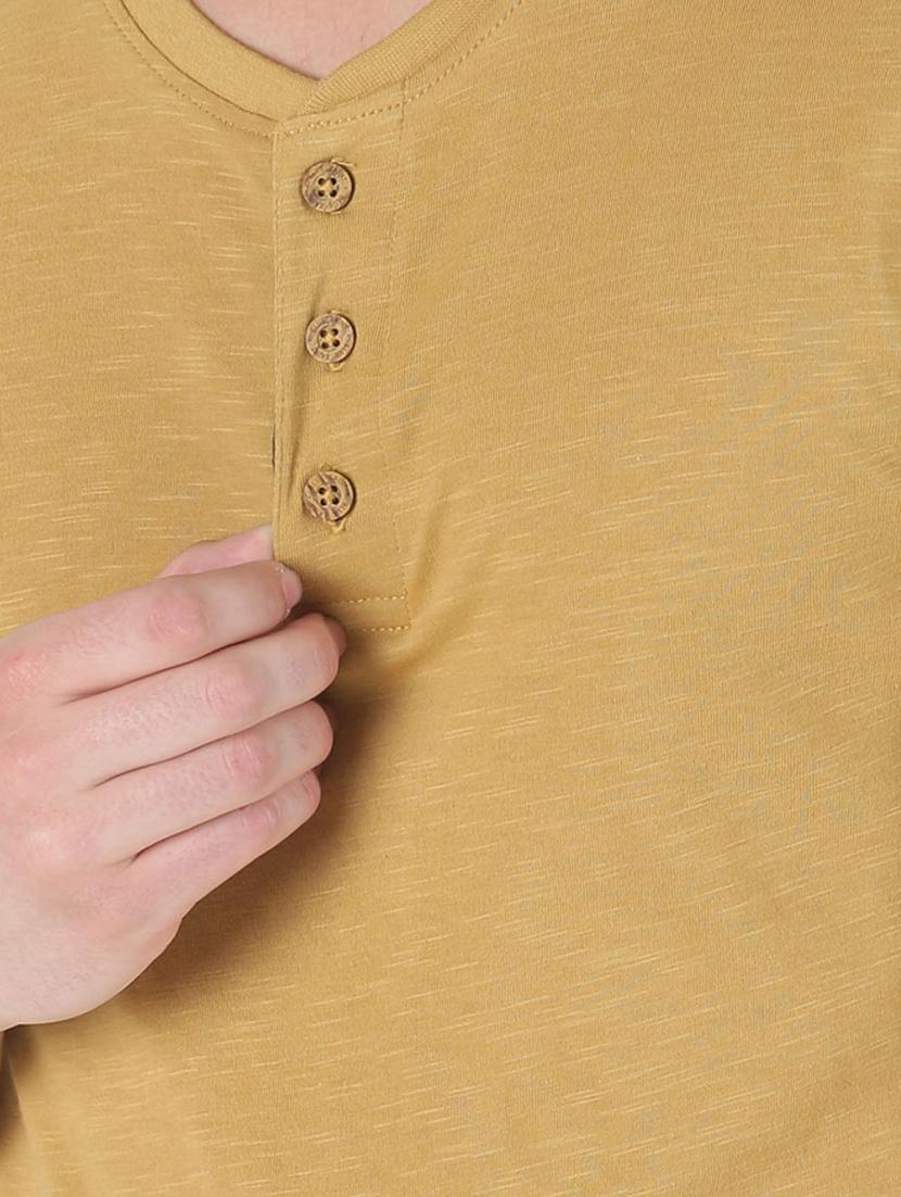 brown solid t-shirt - 16983378 - Zoom Image - 5