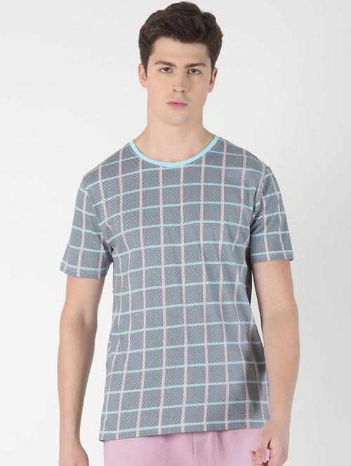 grey checkered t-shirt - 16983385 - Standard Image - 1