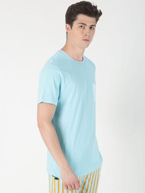 blue solid pocket t-shirt - 16983389 - Standard Image - 2