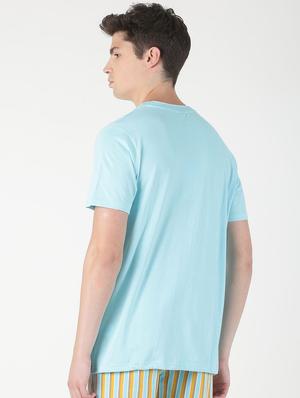 blue solid pocket t-shirt - 16983389 - Standard Image - 3