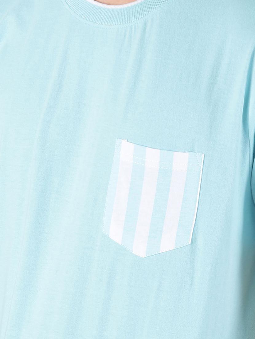 blue solid pocket t-shirt - 16983389 - Zoom Image - 5