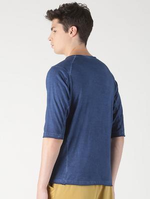 blue solid raglan t-shirt - 16983396 - Standard Image - 3