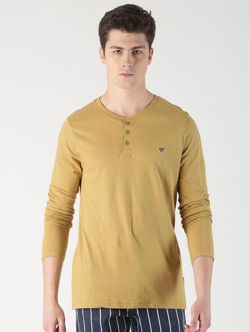 brown solid t-shirt - 16983416 - Standard Image - 1