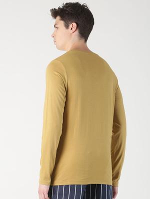 brown solid t-shirt - 16983416 - Standard Image - 3