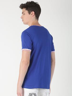 blue solid t-shirt - 16983419 - Standard Image - 3