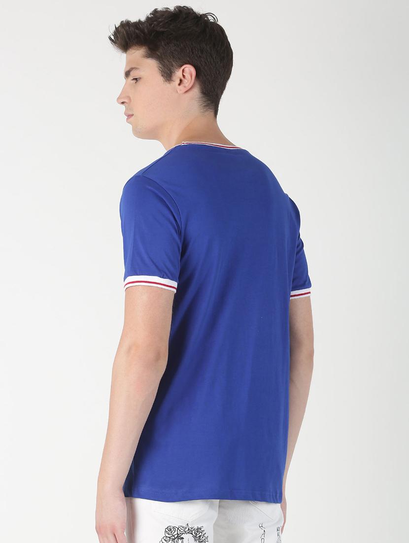 blue solid t-shirt - 16983419 - Zoom Image - 3