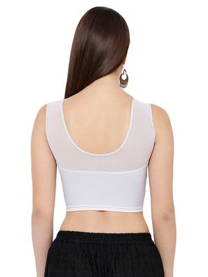 net yoke solid blouse - 16983645 - Standard Image - 3