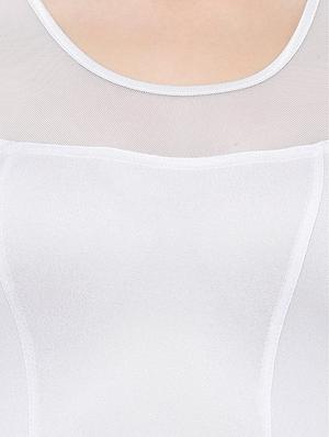 net yoke solid blouse - 16983646 - Standard Image - 5