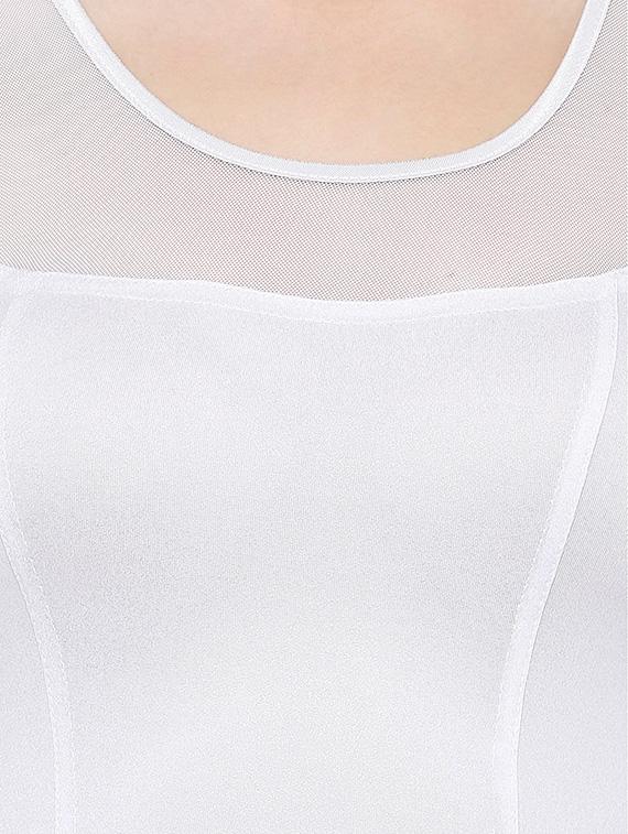 net yoke solid blouse - 16983646 - Zoom Image - 5