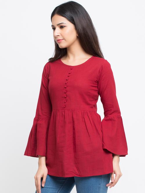 bell sleeves a-line top - 16983743 - Standard Image - 1