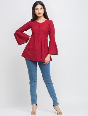 bell sleeves a-line top - 16983743 - Standard Image - 4