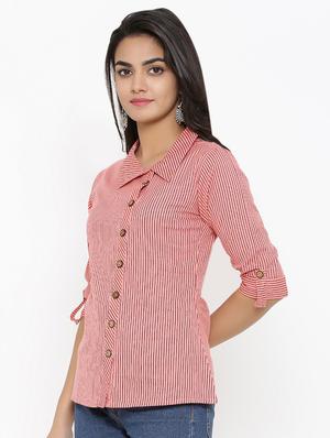 button-up striped top - 16983753 - Standard Image - 2