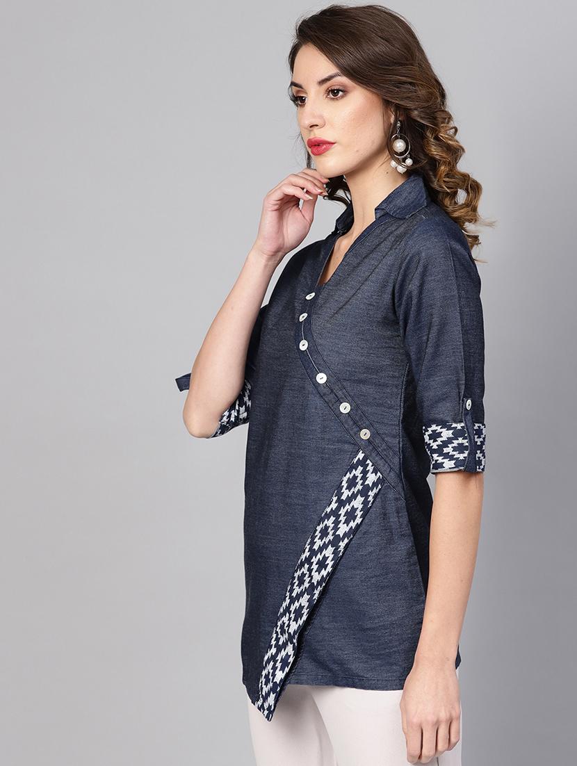 overlap neck asymmetric top - 16983773 - Zoom Image - 2