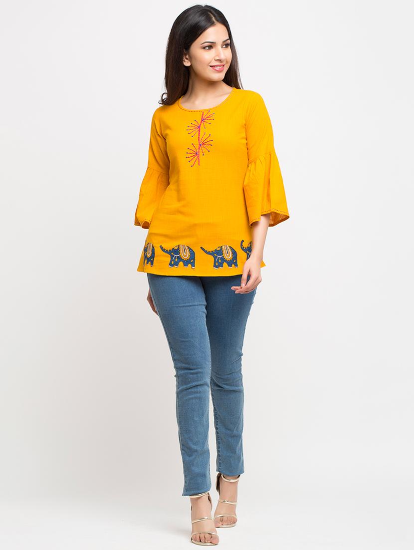 round neck embroidered top - 16983780 - Zoom Image - 4