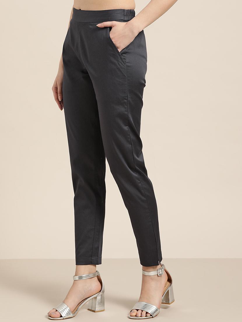 high rise flat front trousers - 16983794 - Zoom Image - 2