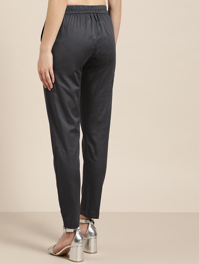 high rise flat front trousers - 16983794 - Zoom Image - 3
