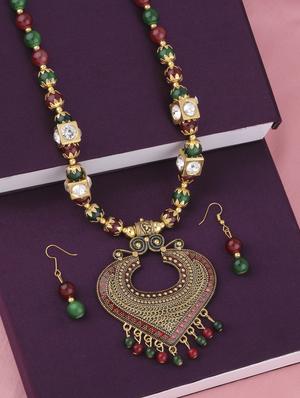 multi colored metal long necklace - 16983951 - Standard Image - 3
