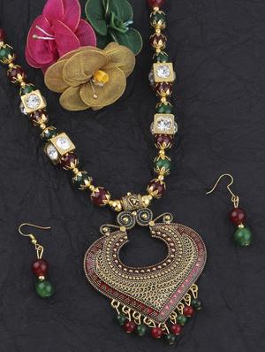 multi colored metal long necklace - 16983951 - Standard Image - 4