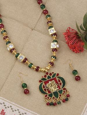 multi colored metal long necklace - 16983961 - Standard Image - 2