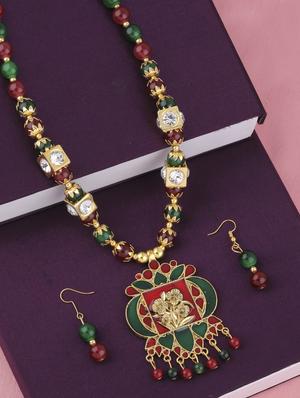 multi colored metal long necklace - 16983961 - Standard Image - 3