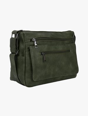 green leatherette (pu) regular sling bag - 16984012 - Standard Image - 4