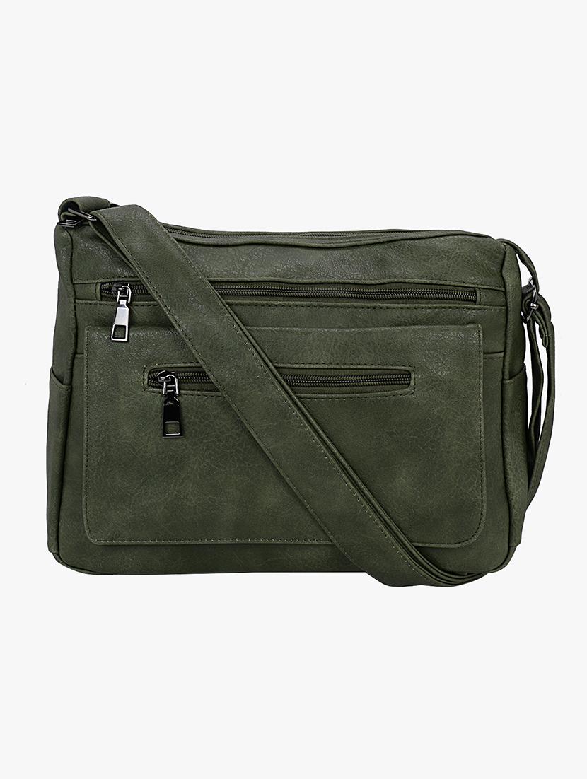 green leatherette (pu) regular sling bag - 16984012 - Zoom Image - 1