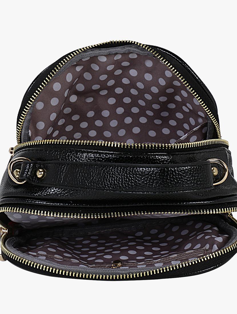black leatherette (pu) regular sling bag - 16984018 - Zoom Image - 3