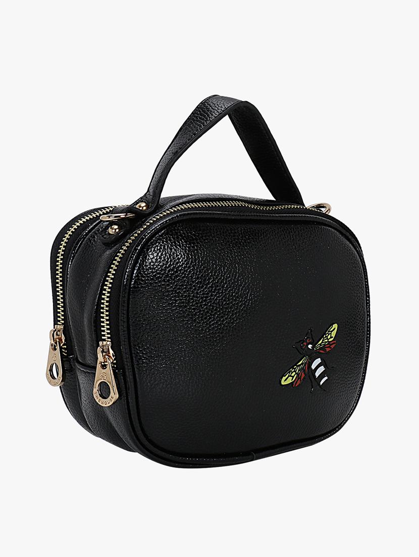 black leatherette (pu) regular sling bag - 16984018 - Zoom Image - 4