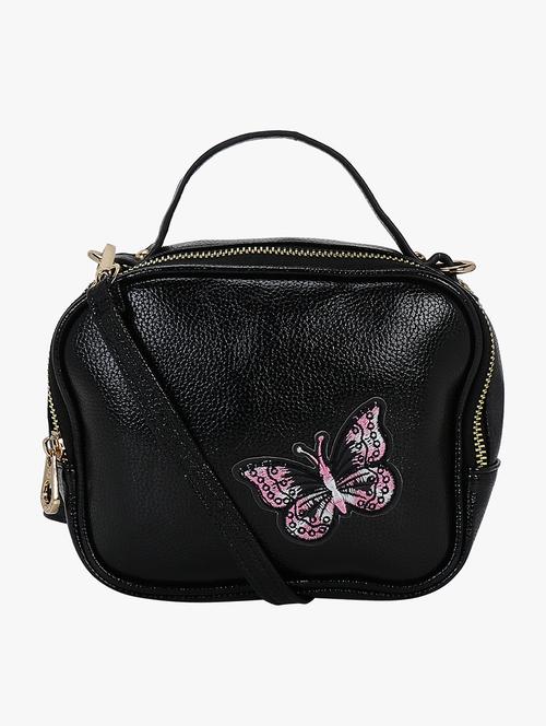 black leatherette (pu) regular sling bag - 16984019 - Standard Image - 1
