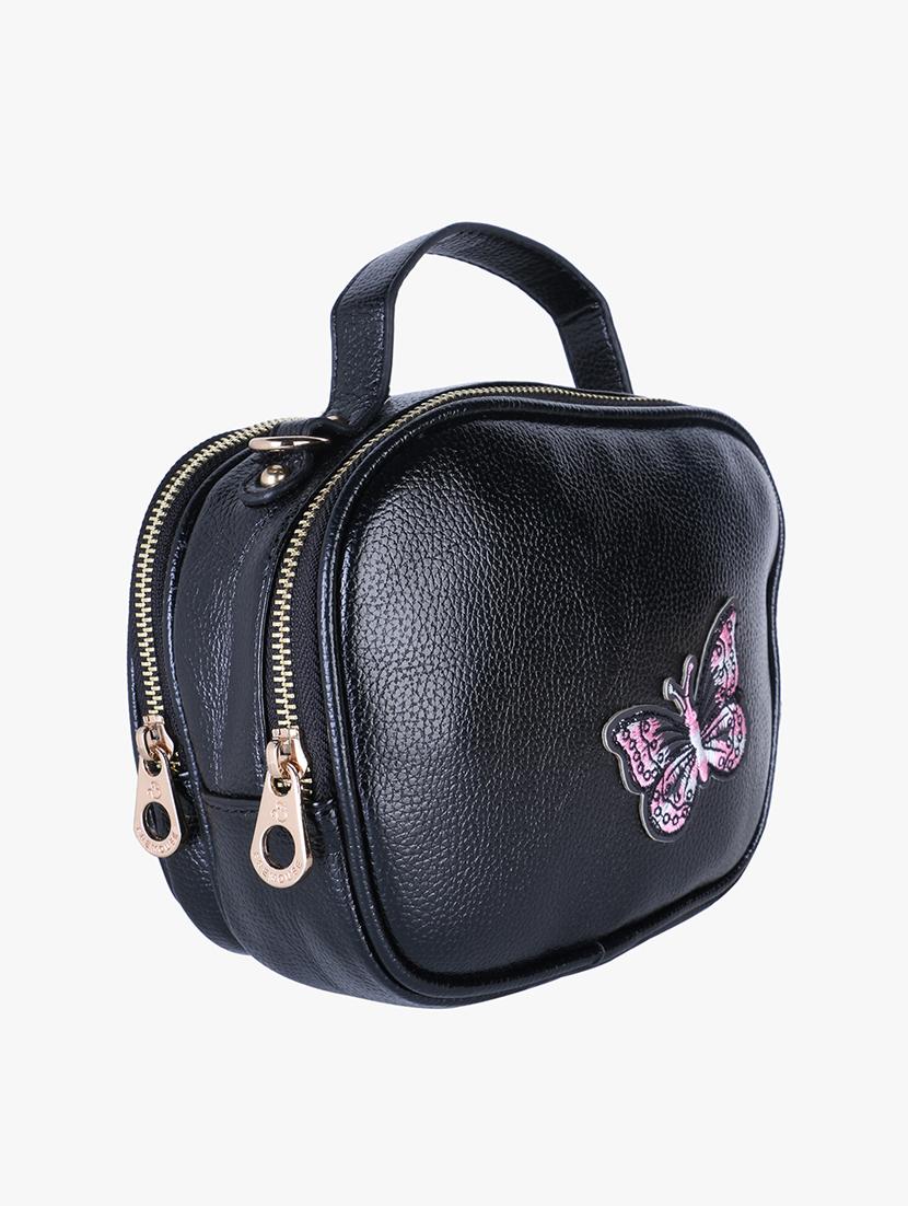 black leatherette (pu) regular sling bag - 16984019 - Zoom Image - 4
