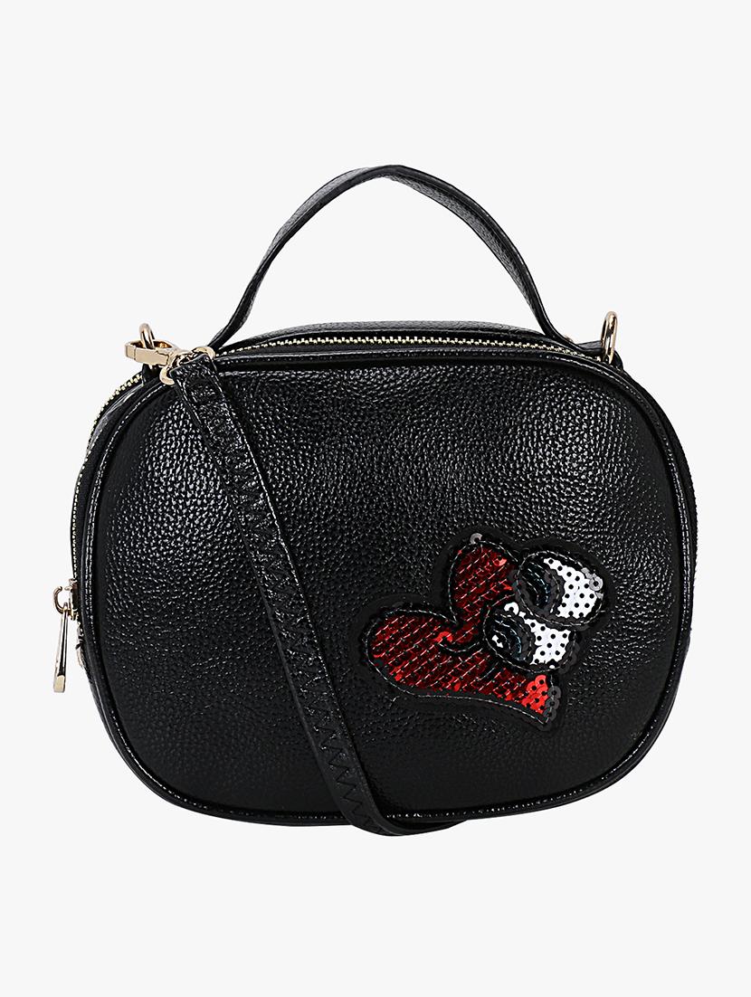black leatherette (pu) regular sling bag - 16984020 - Zoom Image - 1