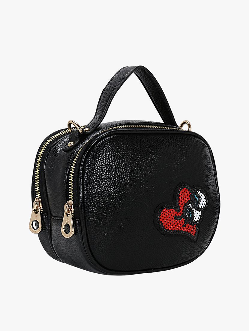 black leatherette (pu) regular sling bag - 16984020 - Zoom Image - 4